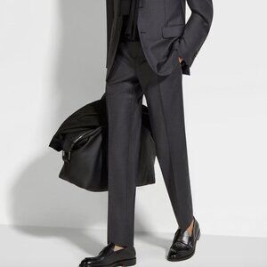 Ermenegildo Zegna Dark Grey Trofeo Wool Suit Pants US Size 44